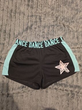 JUSTICE Black & Teal Dance Shorts
